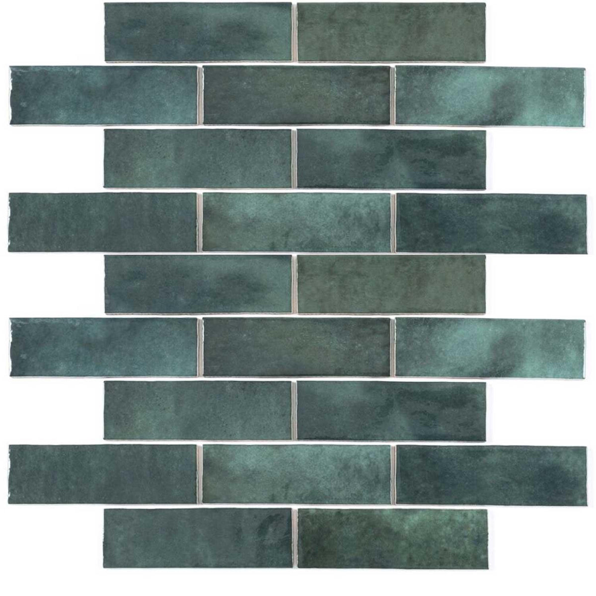 Green Ceramic Wall Tile Gloss Subway Tiles 65x200mm (1008)