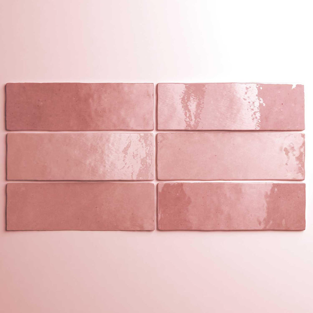 Pink Ceramic Wall Tile Gloss Subway Tiles 65x200mm (1008)