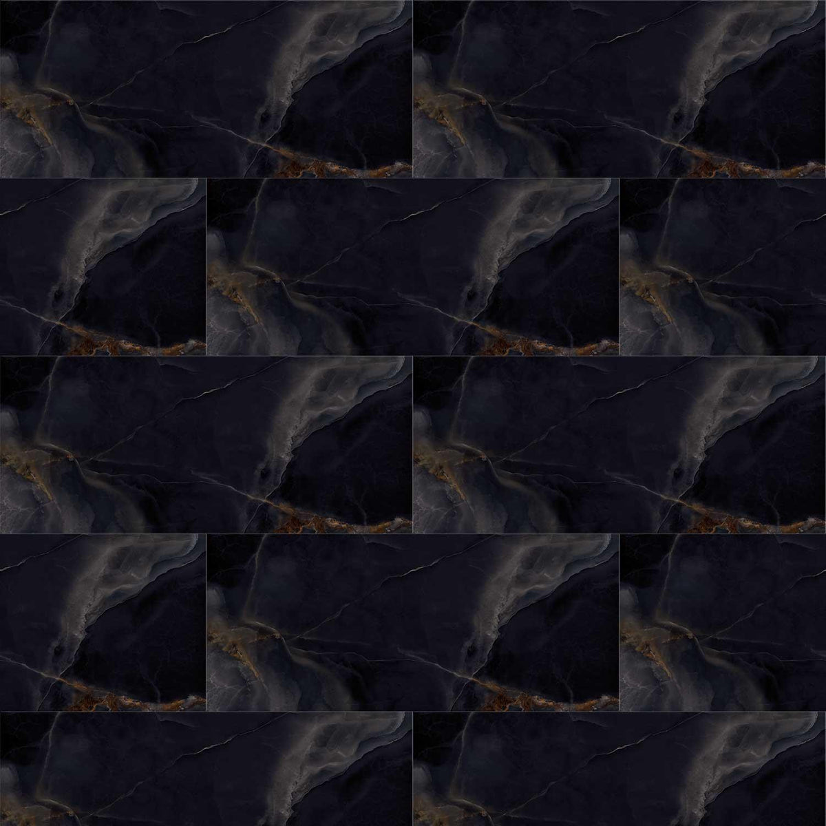 Marble Effect Black Onyx Porcelain Tile Polished 600x1200mm (1003)