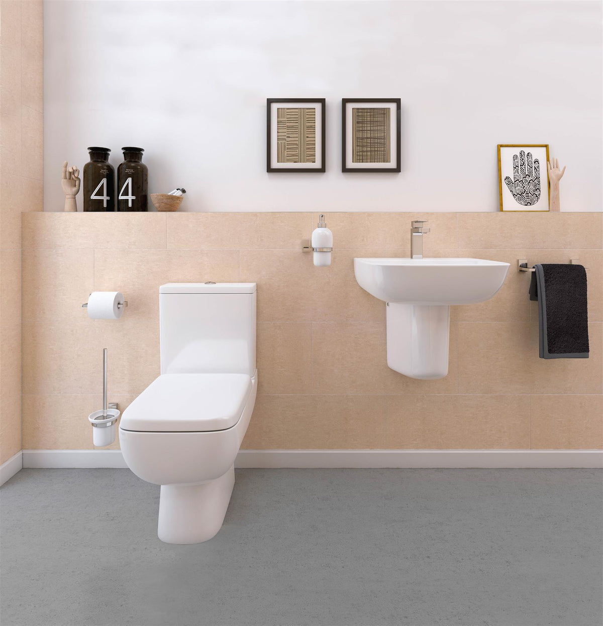 Chrome Towel Rail Bar RAK Resort 300mm | Bathroom Accessories | Bathroom Tiles