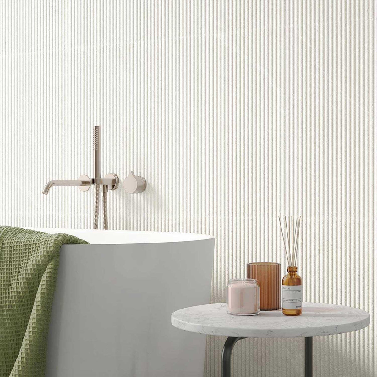 Stone Effect Decor White Porcelain Tiles 295x595mm (1014)