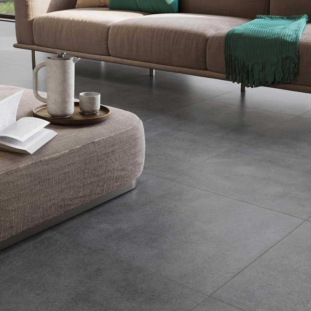 Anthracite Stone Effect Porcelain Tile Walls Floors 600x600mm (1030)