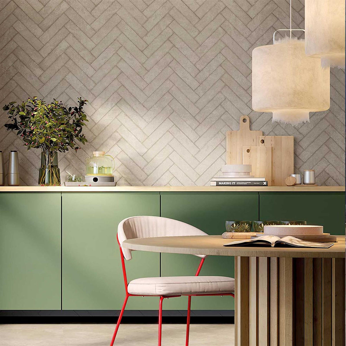 Grey Wall Floor Porcelain Tile Concrete Effect 240x60x9mm (1016)