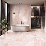 Pink Marble Effect Large Format Onyx Porcelain Tiles (Matt)600x1200mm (1005)