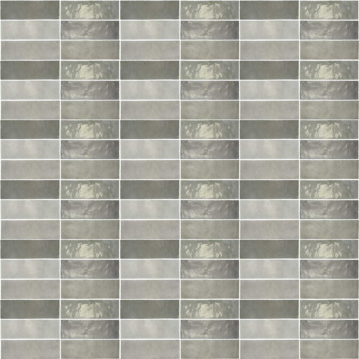 Grey Ceramic Wall Tile Gloss Subway Tiles 65x200mm (1008)