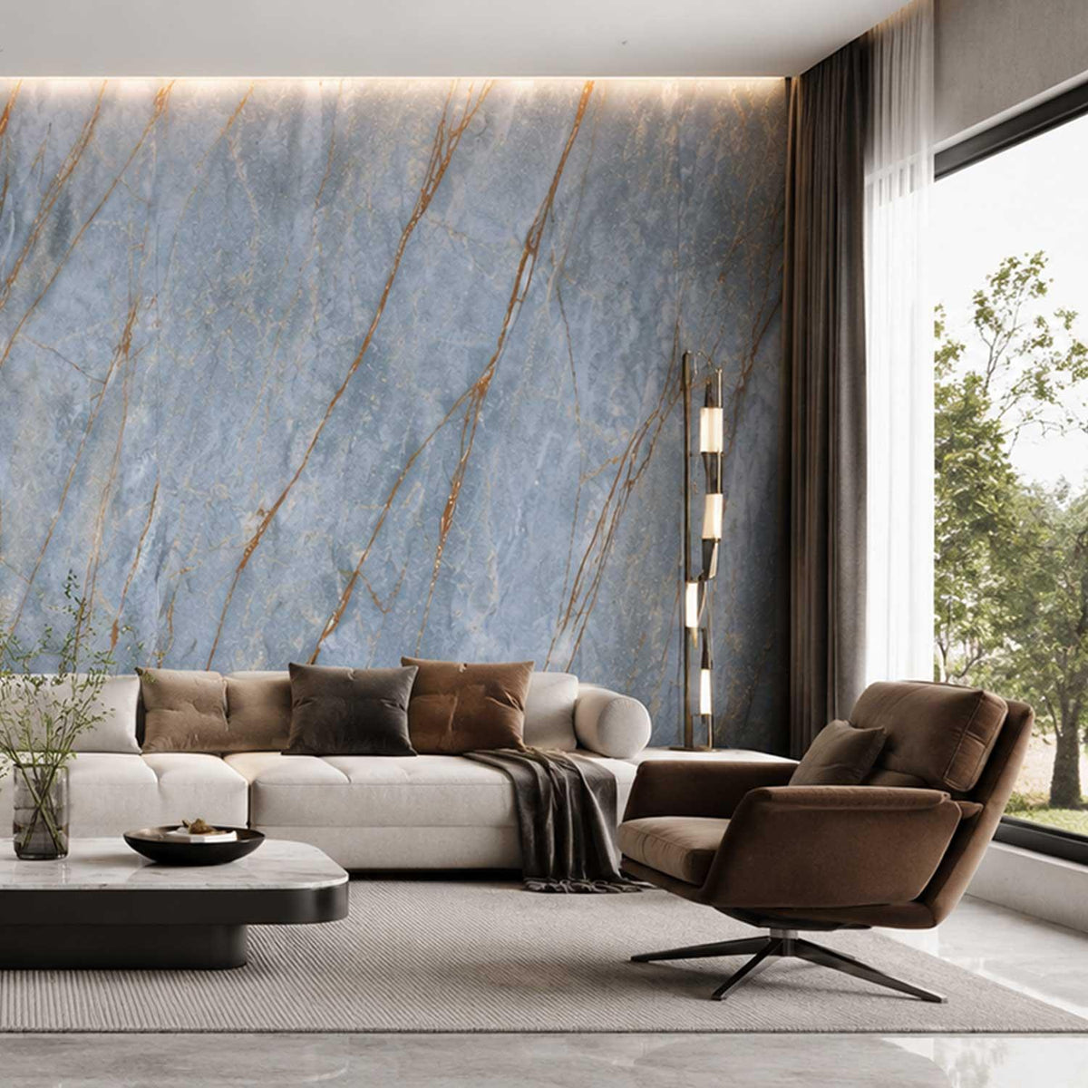 Extra Large Porcelain Slab Polished Heritage Azure 320x160cm