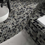 Slate-Lava-Sea Stone Mosaic Tile Bathroom Wet Room (50x50mm) 1000 x 500mm Roll 1006-952
