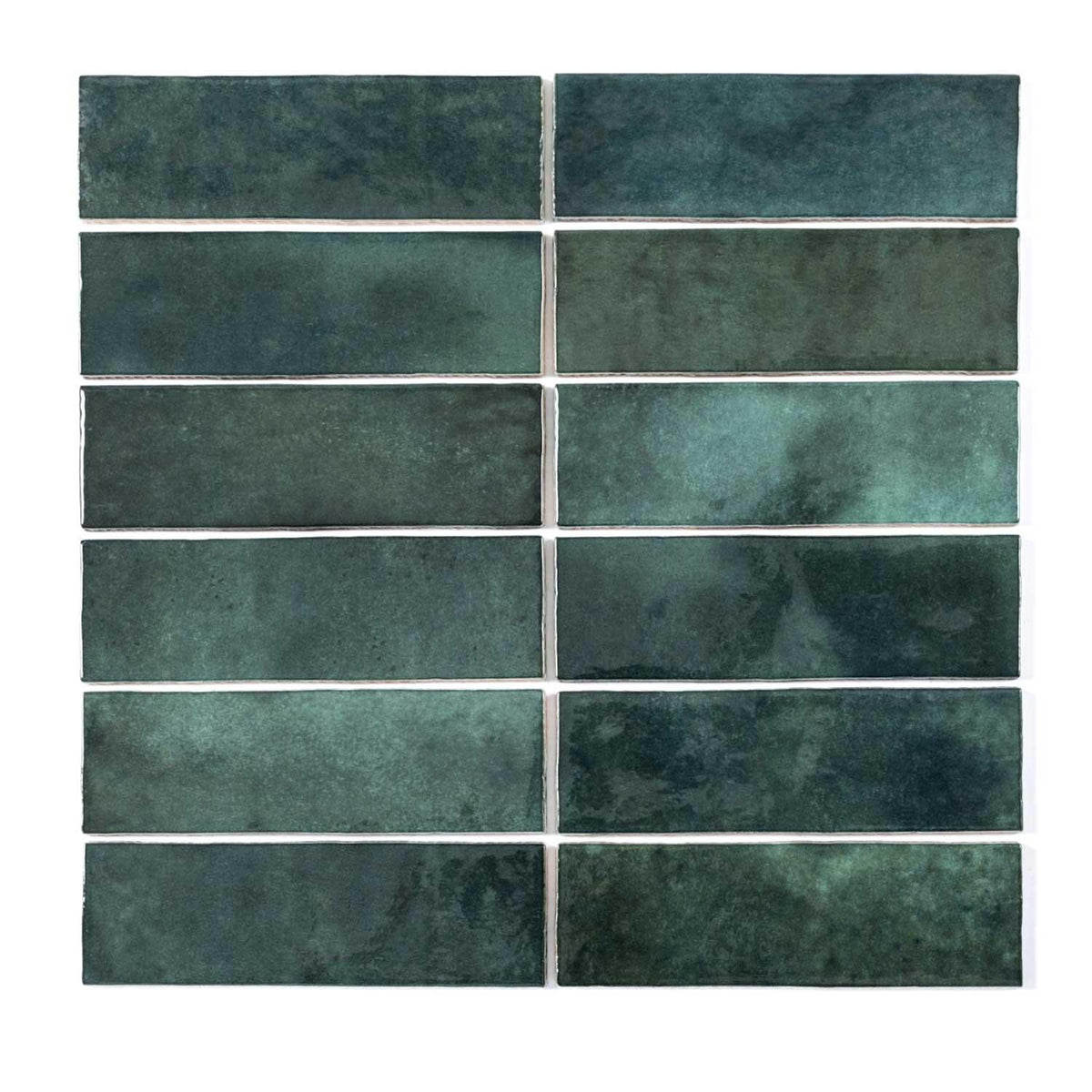 Green Ceramic Wall Tile Gloss Subway Tiles 65x200mm (1008)