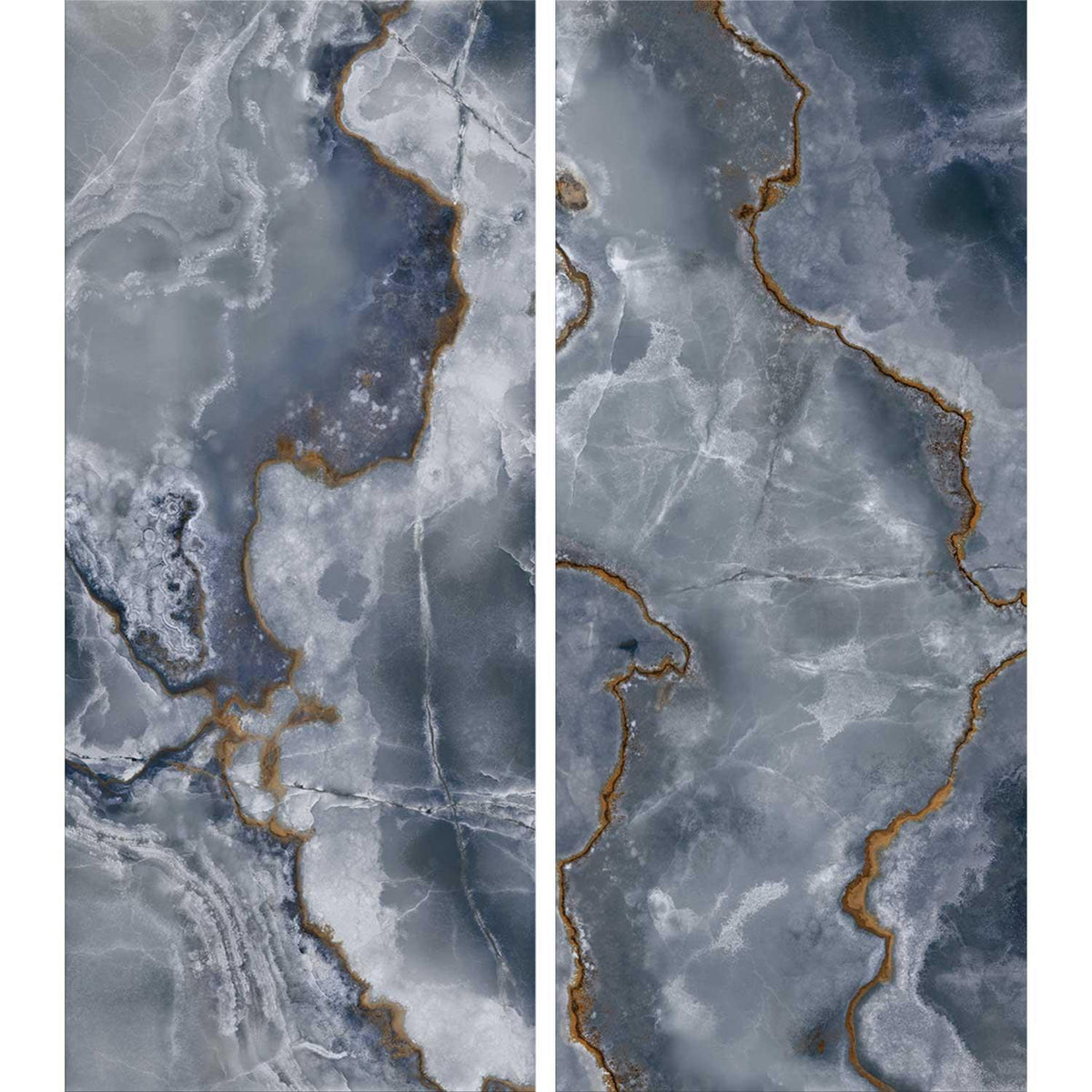 Blue Marble Effect Large Format Onyx Porcelain Tiles (Polished)600x1200mm (1005)