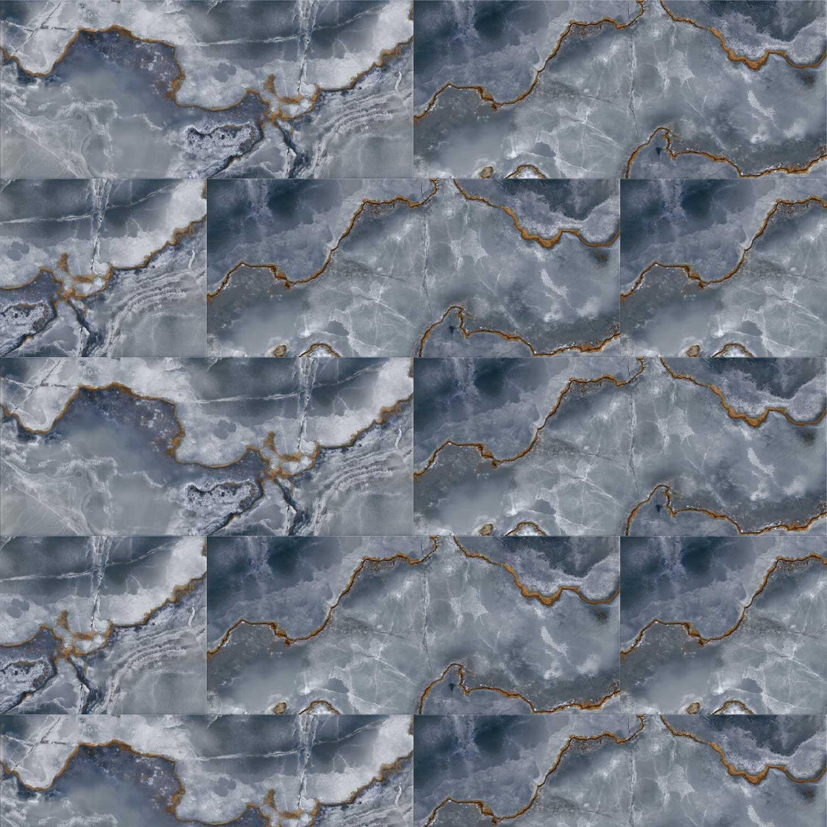 Blue Marble Effect Large Format Onyx Porcelain Tiles (Polished)600x1200mm (1005)