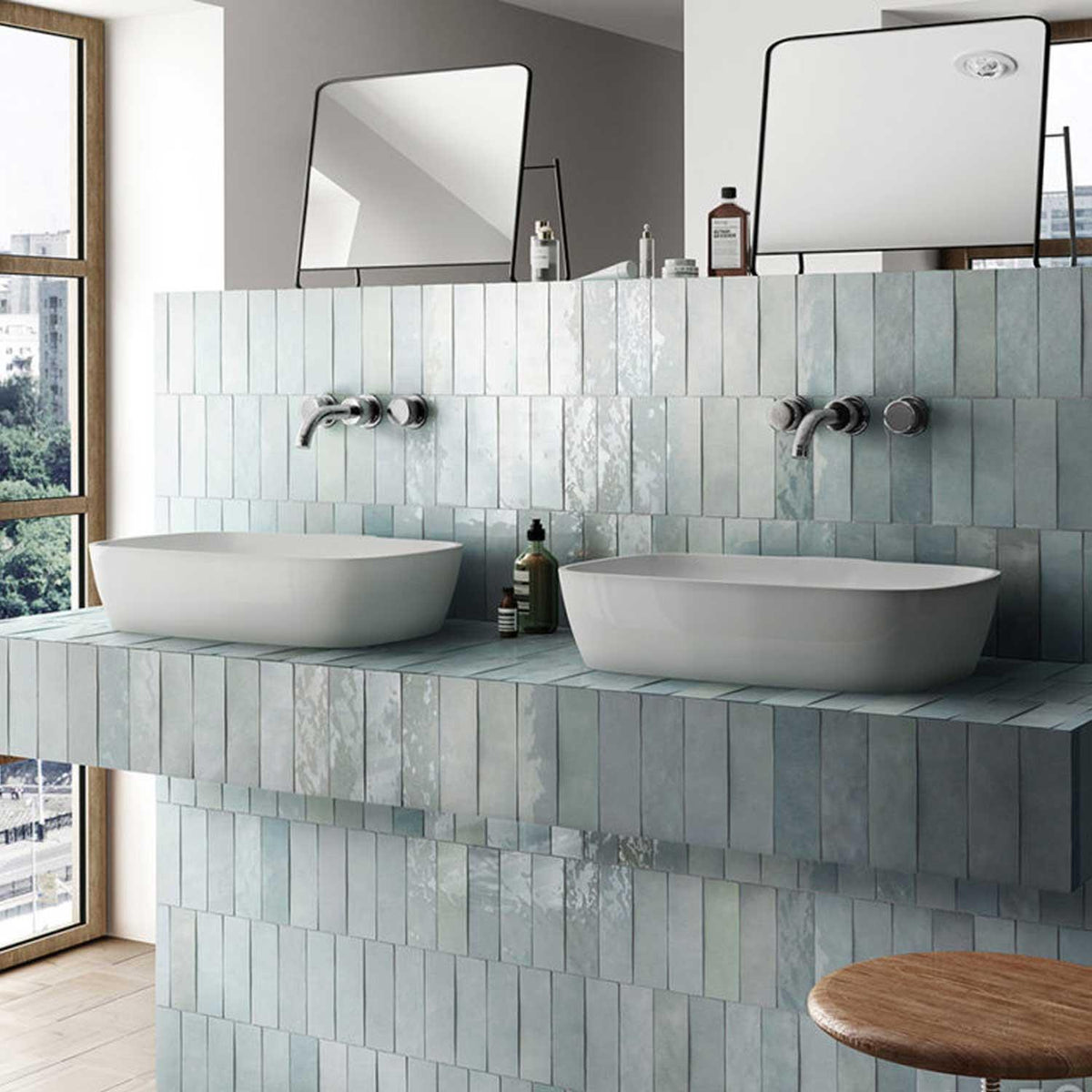Aqua Ceramic Wall Tile Gloss Subway Tiles 65x200mm (1008)