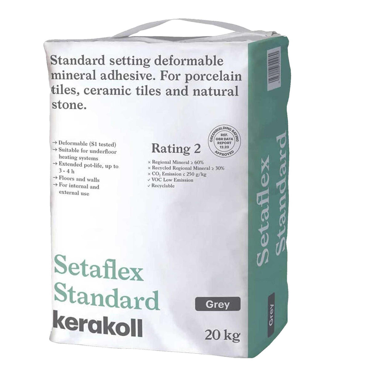 Kerakoll Setaflex Standard Tile Adhesive Grey 20kg (48 Bags)