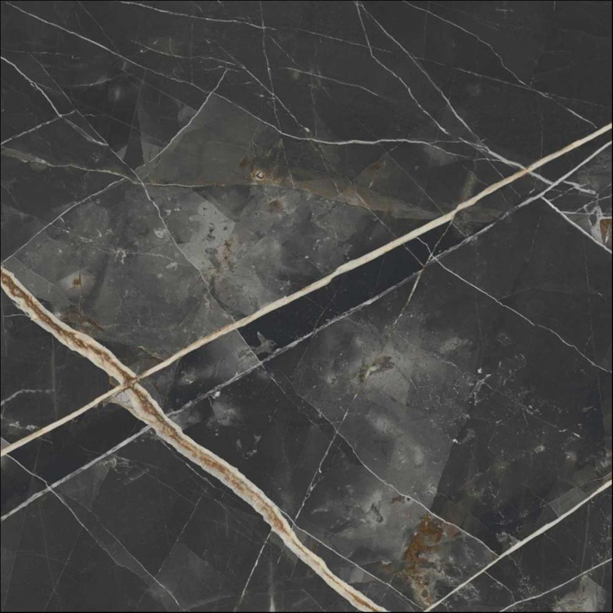Calacatta Black Marble Effect Porcelain Tiles 600x1200x10mm (1017)