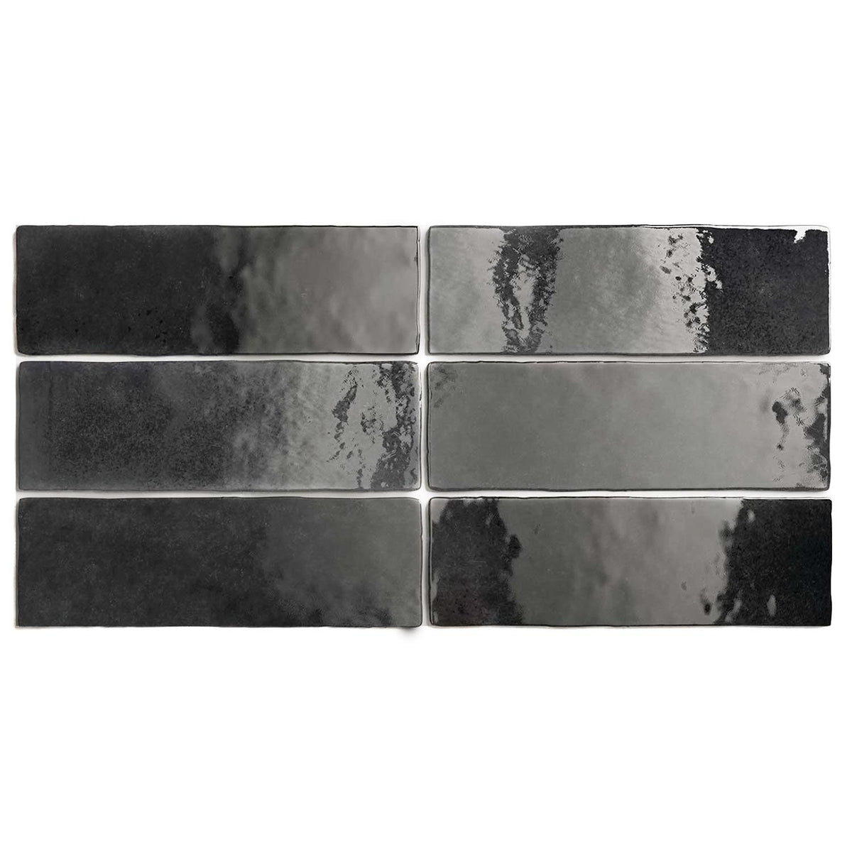 Black Ceramic Wall Tile Gloss Subway Tiles 65x200mm (1008)