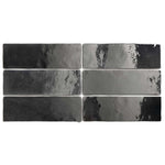 Black Ceramic Wall Tile Gloss Subway Tiles 65x200mm (1008)