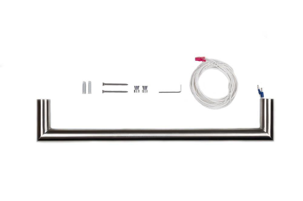 ThermoSphere Double Round Electric Towel Bar Wall Mounted Stainless Steel