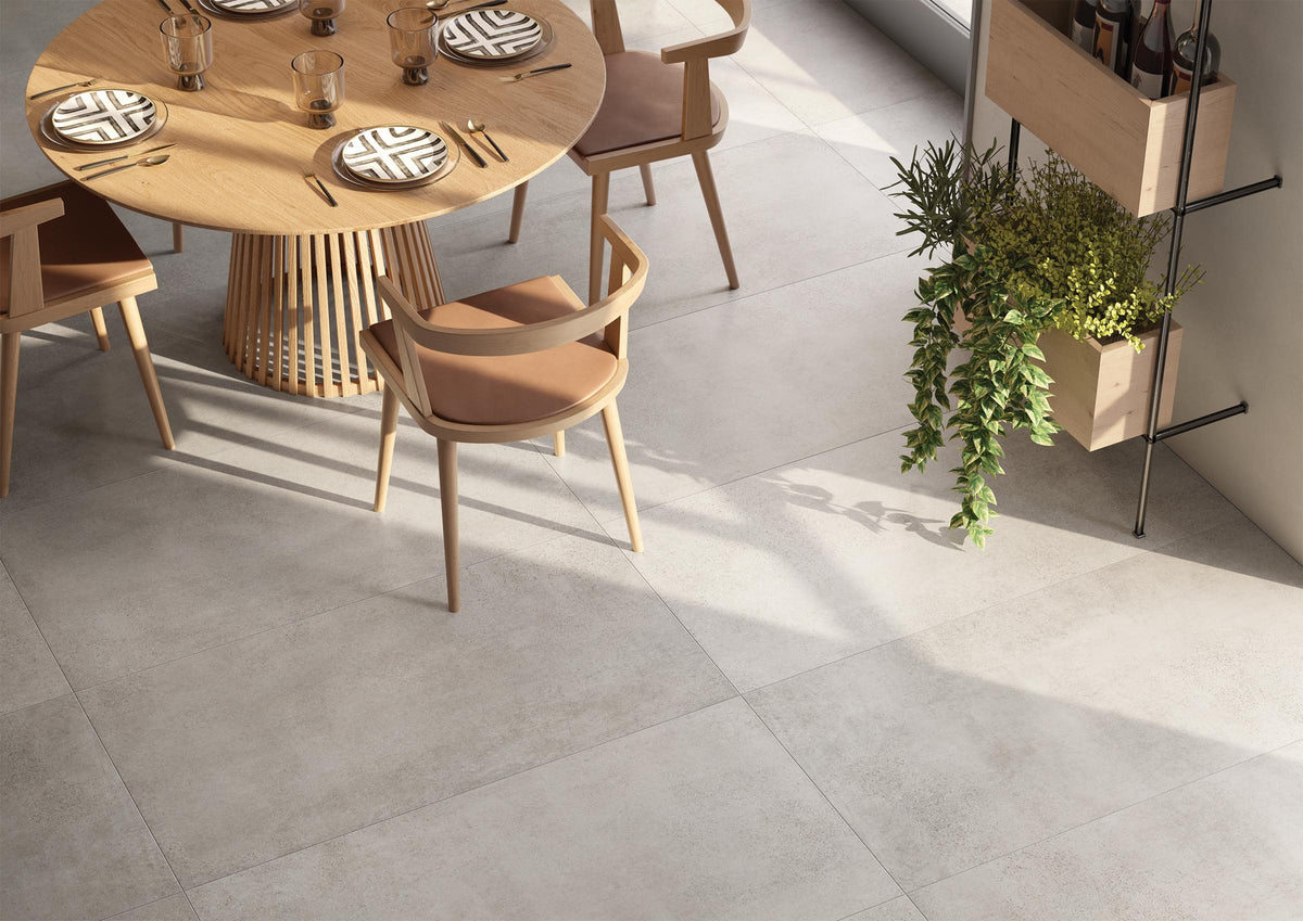 White Stone Effect Porcelain Tile Walls Floors 600x1200mm (1030)