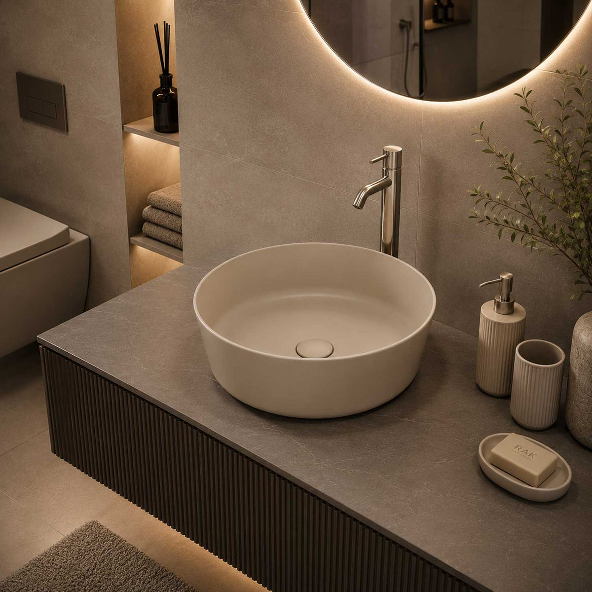RAK-FEELING Counter Top Wash Basin Matt Cappuccino 514
