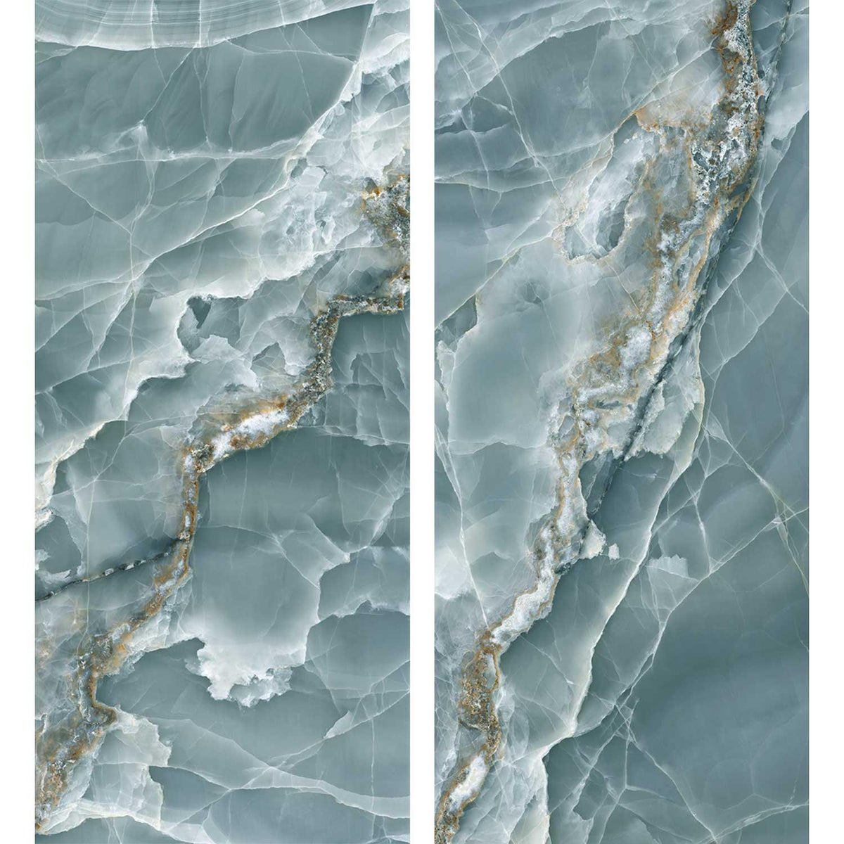 Marble Effect Green Onyx Porcelain Tile (Matt) 600x1200mm (1004)