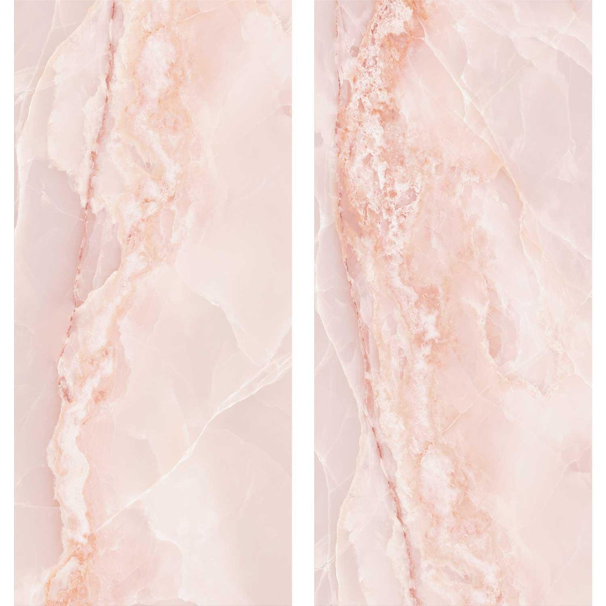 Pink Marble Effect Large Format Onyx Porcelain Tiles (Matt)600x1200mm (1005)