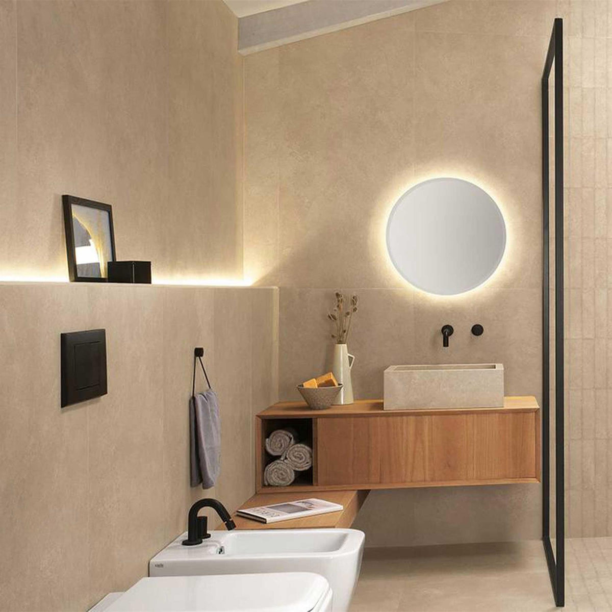 Beige Wall Floor Porcelain Tile Concrete Effect 300x600x9mm (1016)