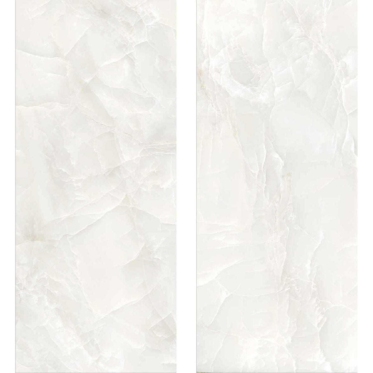Ivory Marble Effect Large Format Onyx Porcelain Tiles (Matt)600x1200mm (1005)