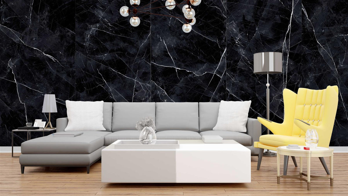 Calacatta Black Polished Large Tile Slab 1200x1200x6mm (2021P12)