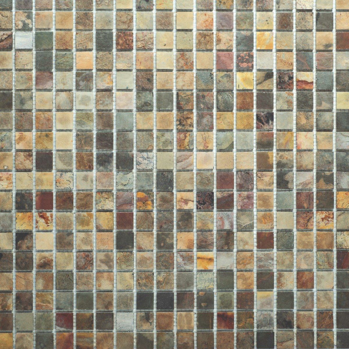 Autumn Leaf Mosaic Wall Tiles, 25x25mm Roll, 1000x500mm (1002-903)