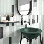 1032 Subway Brick Light Green 60x246mm Gloss Porcelain Wall Tile (Sold by box)