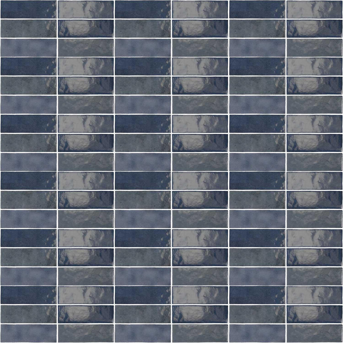 Blue Ceramic Wall Tile Gloss Subway Tiles 65x200mm (1008)