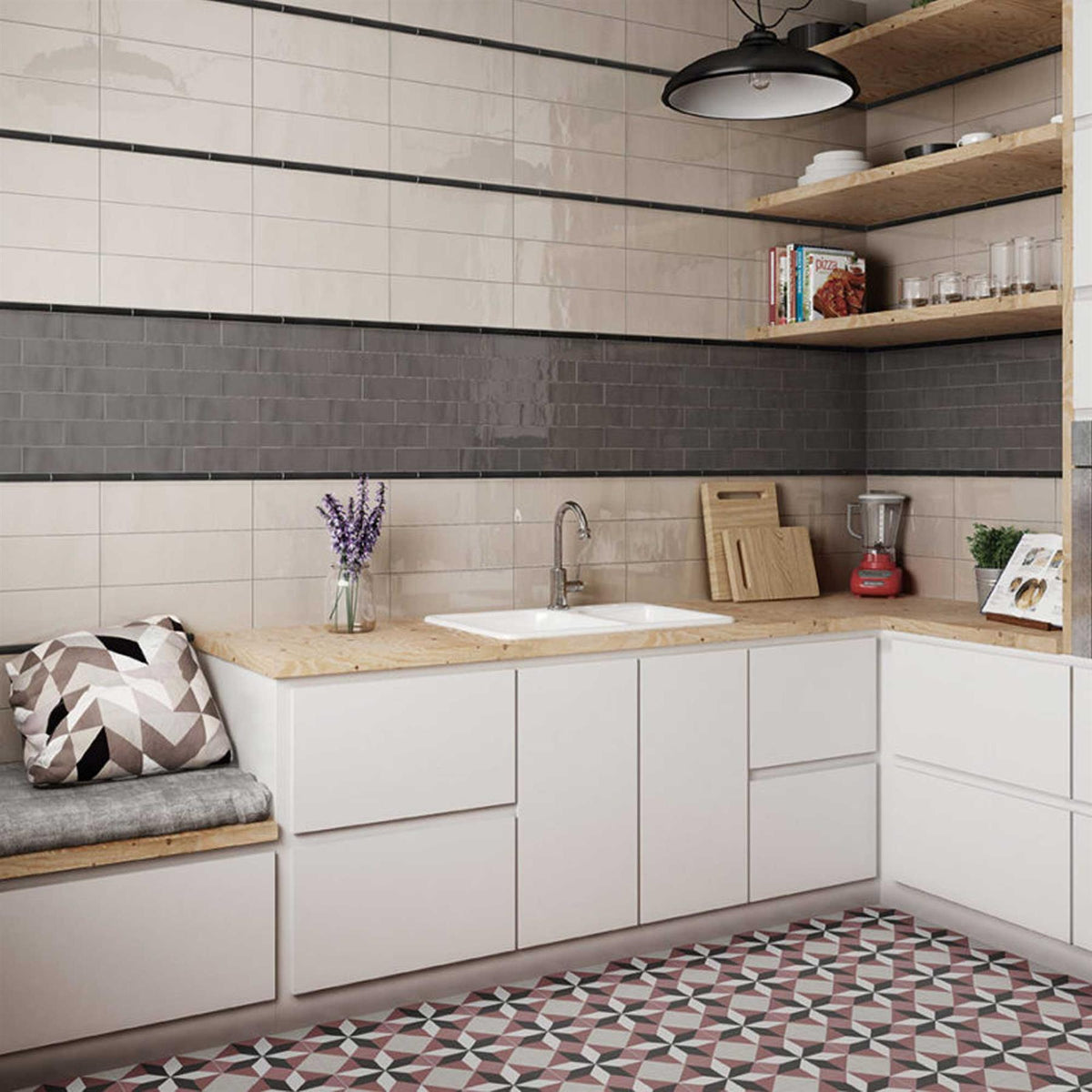 Subway Tile Ivory Gloss Ceramic Wall Tile 65x200mm (1012)