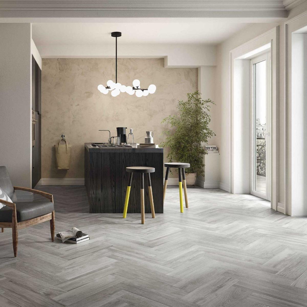 Wood Effect Matt Grey Porcelain Tile Plank 150x600mm