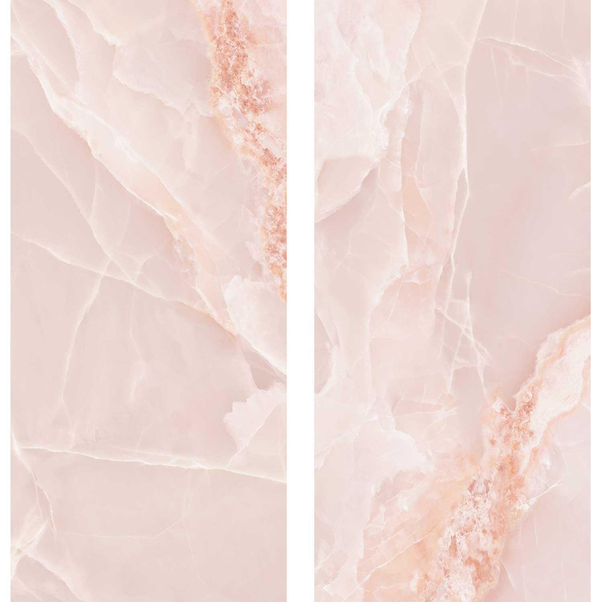 Pink Marble Effect Large Format Onyx Porcelain Tiles (Matt)600x1200mm (1005)