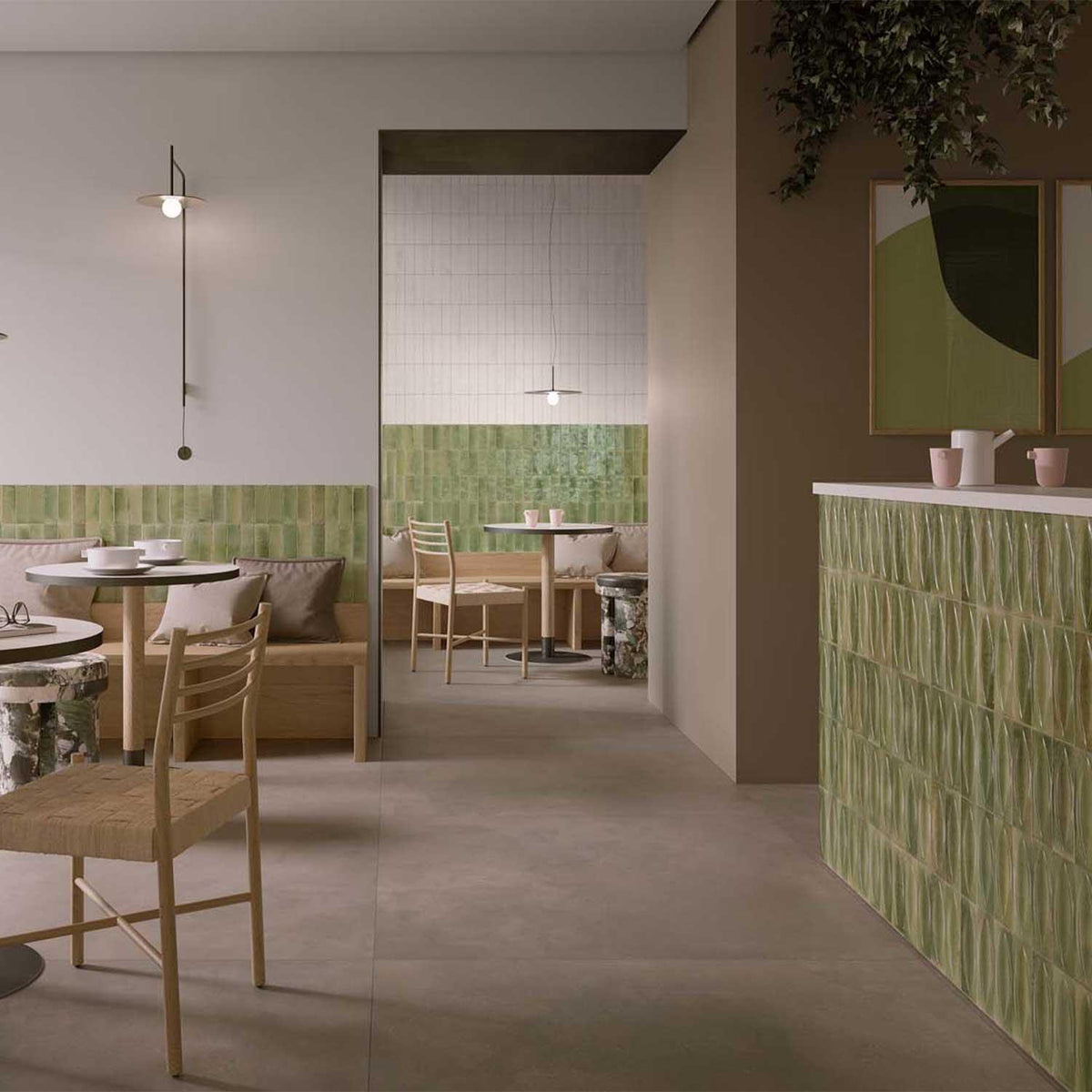 Subway Style Green Porcelain Wall Floor Tile 50x150mm (1007)