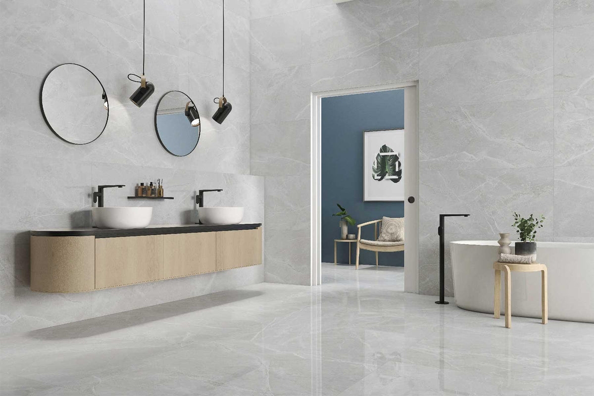 Light Grey Matt Porcelain Tile Wall Floor 600x600mm (1004)