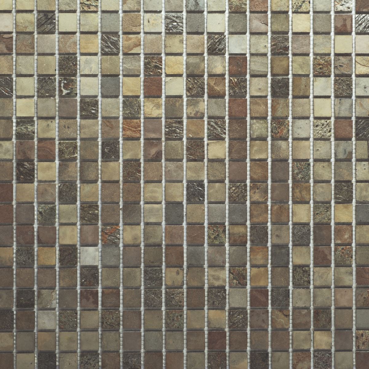 Beige-Copper Stone Mosaic Wall Tiles, 25x25mm Roll, 1000x500mm (1002-951)