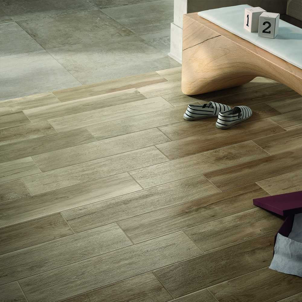 Wood Effect Matt Brown Porcelain Tile Plank 150x600mm
