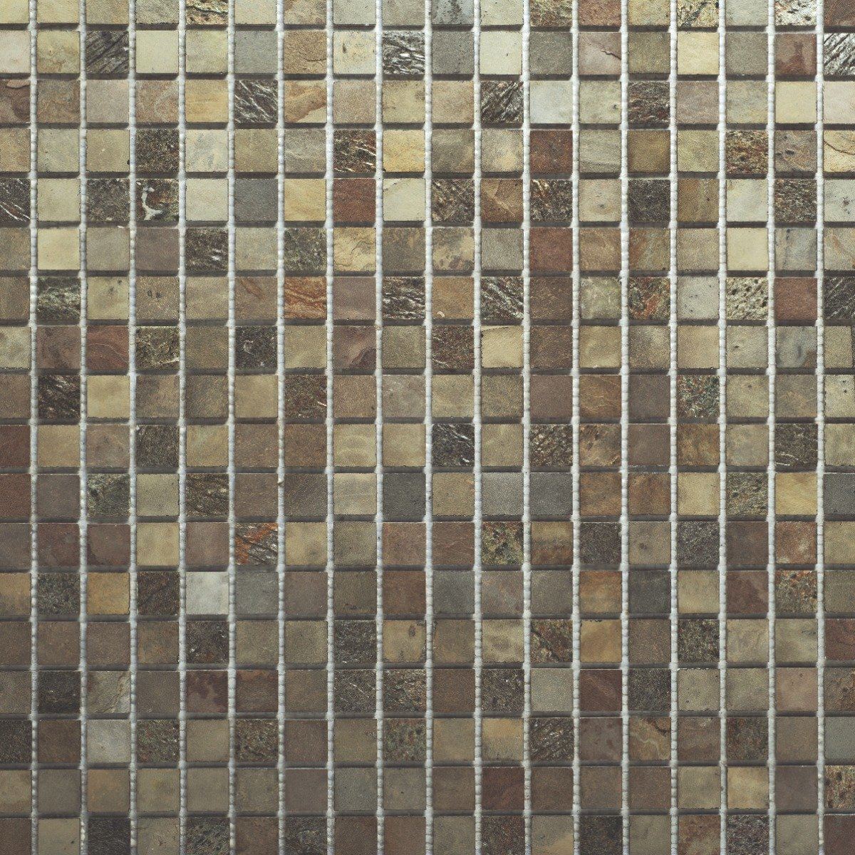 Beige-Copper Stone Mosaic Wall Tiles, 25x25mm Roll, 1000x500mm (1002-951)