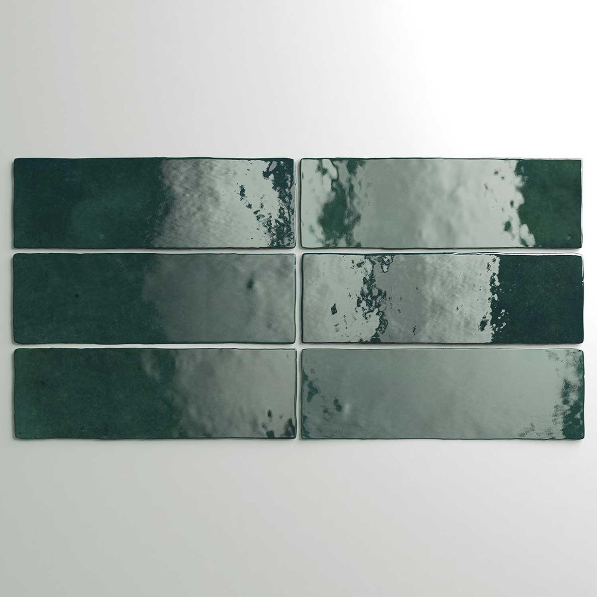 Green Ceramic Wall Tile Gloss Subway Tiles 65x200mm (1008)