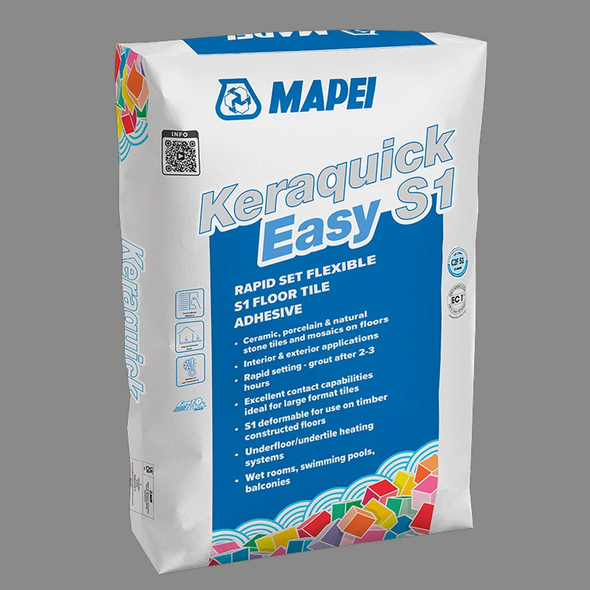 Mapei Keraquick Easy S1 Rapid Setting Flexible Adhesive 20kg (Grey)