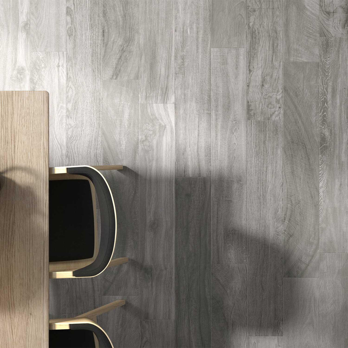 Wood Effect Grey Porcelain Floor Tile 195x1200mm (1011)