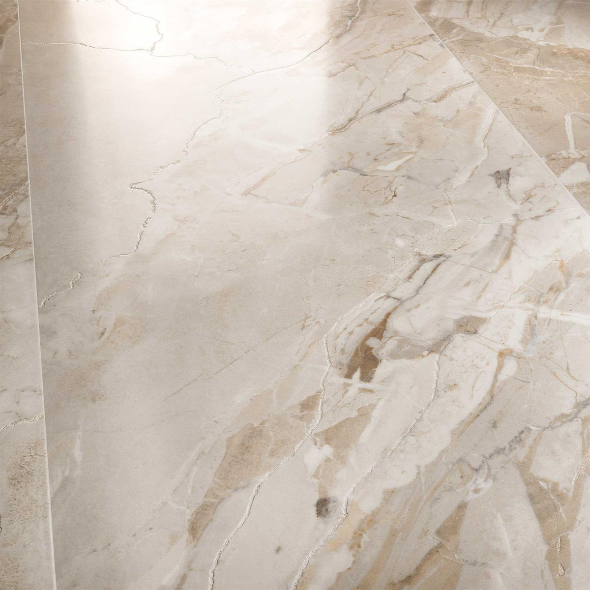 Almond Marble Effect Large Format Porcelain Tiles 600x1200mm (1019A)